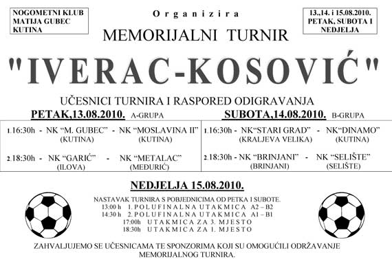Na Gupcu Memorijalni turnir "Iverac-Kosović"