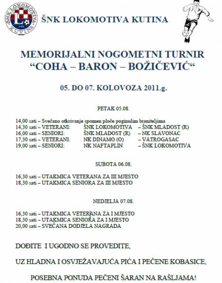Memorijalni turnir "Coha-Baron-Božičević"